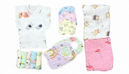All-in-One Newborn Clothing Pack Muslin – 35 Essentials