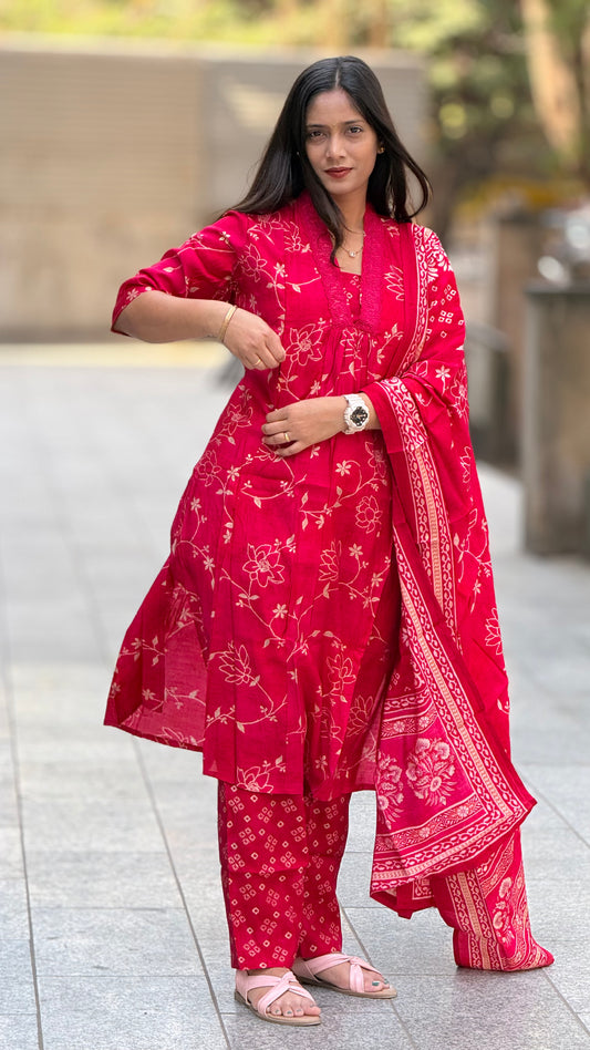 Elegant Cotton Silk Feeding Maternity Kurta set ✨