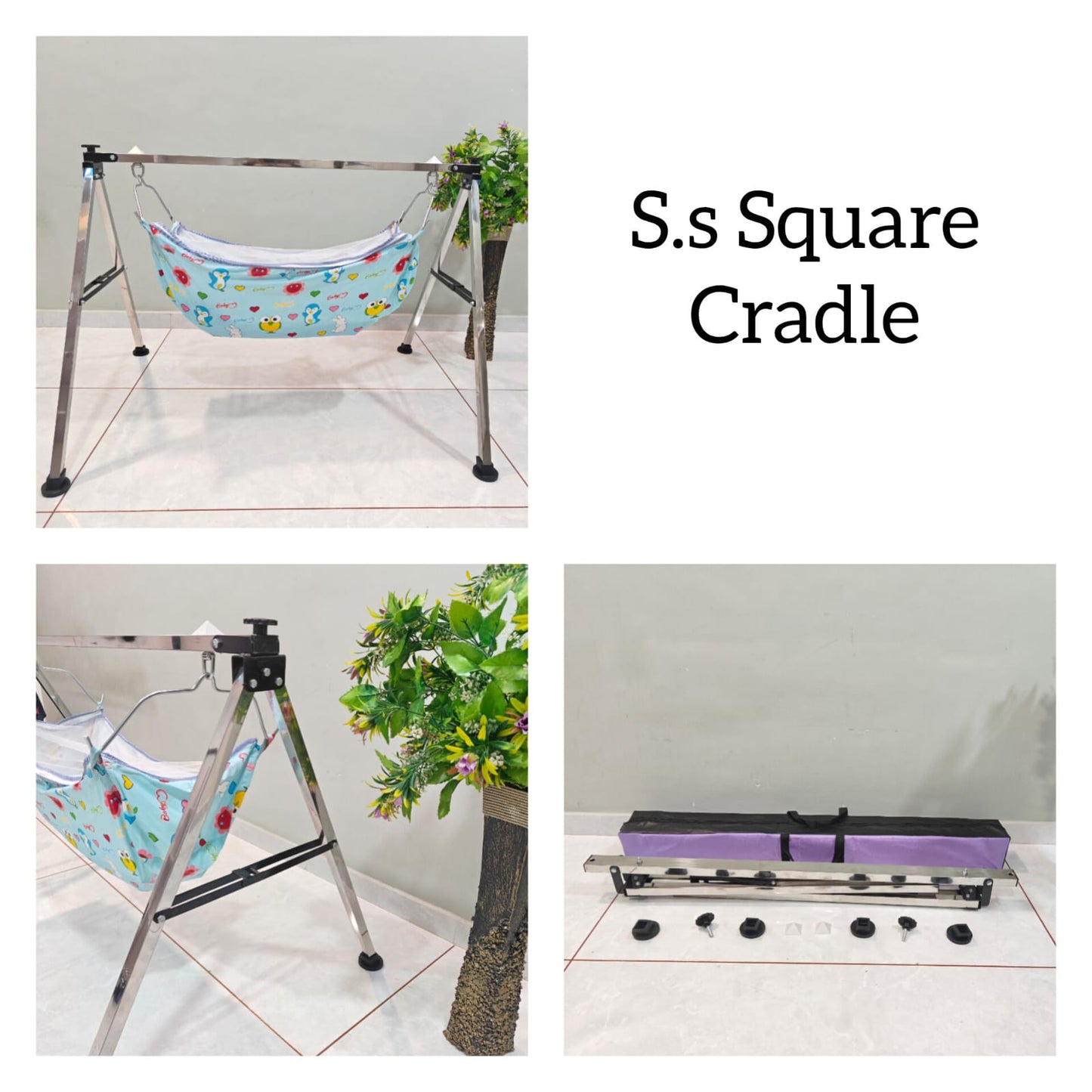 Stainless Steel Folding Cradle/Baby Zula with Zoli