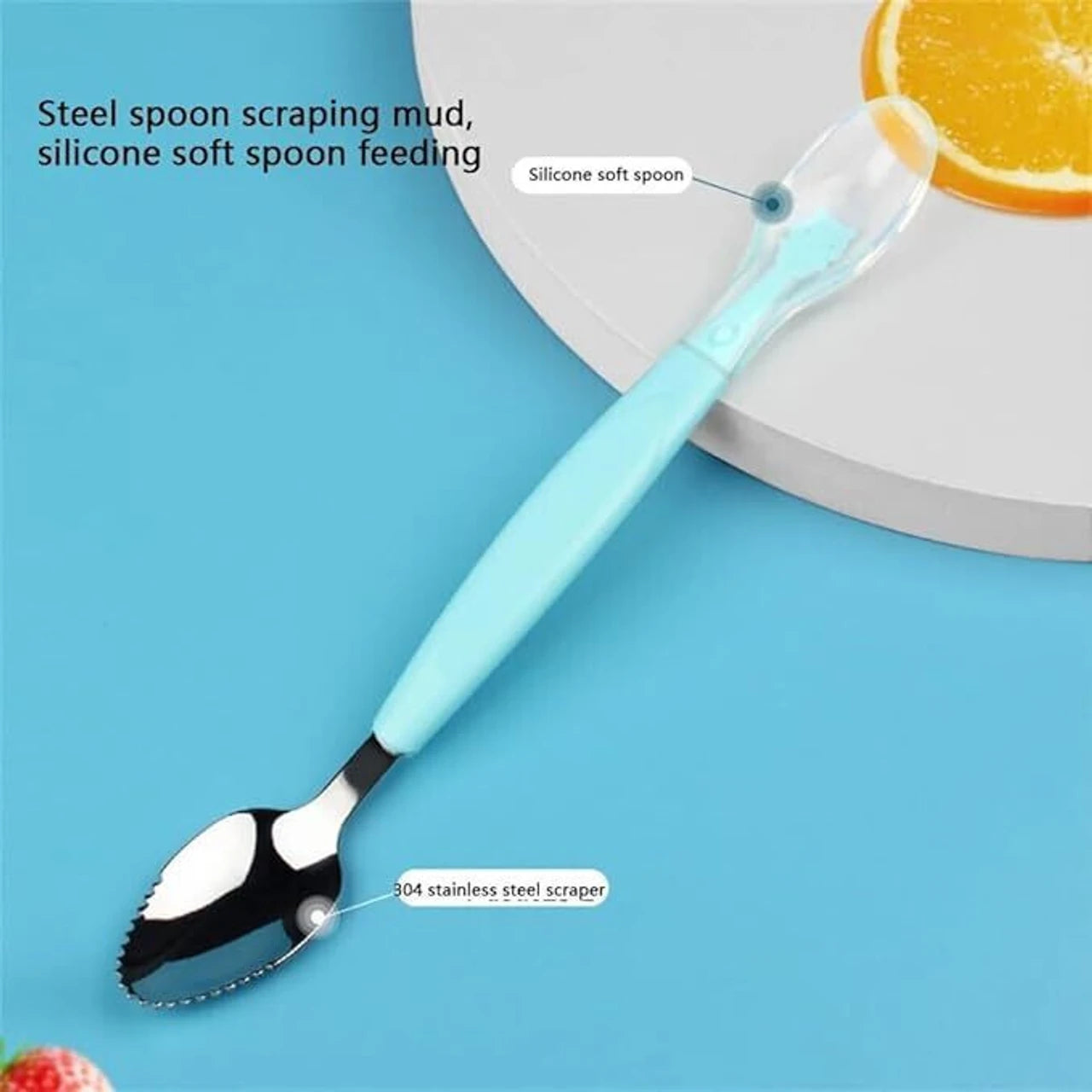 2-in-1 Silicone Baby Spoon – BPA-Free & Safe