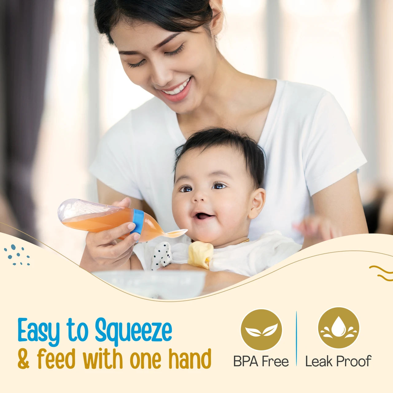 Silicone Baby Food Feeder with spoon– BPA-Free & Safe