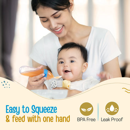 Silicone Baby Food Feeder with spoon– BPA-Free & Safe