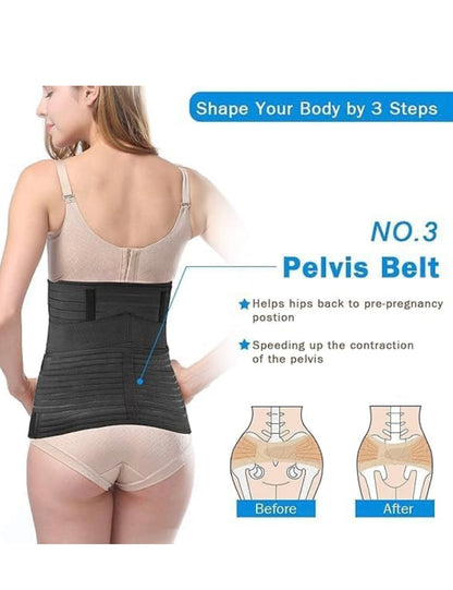 3 In 1 Postpartum Belly Band Post Pregnancy Abdominal Belt For Women After Birth Belly/Waist/Pelvis Wrap Postnatal Shapewear, (Fit from 30 Inch to 46 Inches of waist)