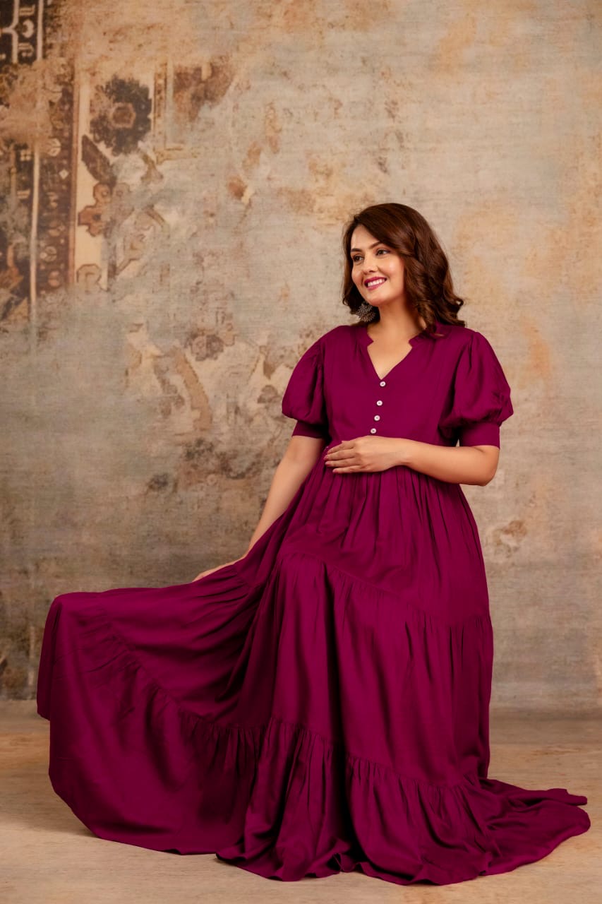 Ayunaa Cotton long style feeding gown