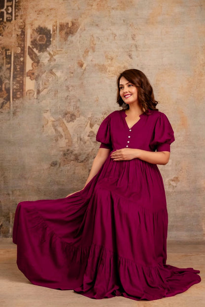 Ayunaa Cotton long style feeding gown