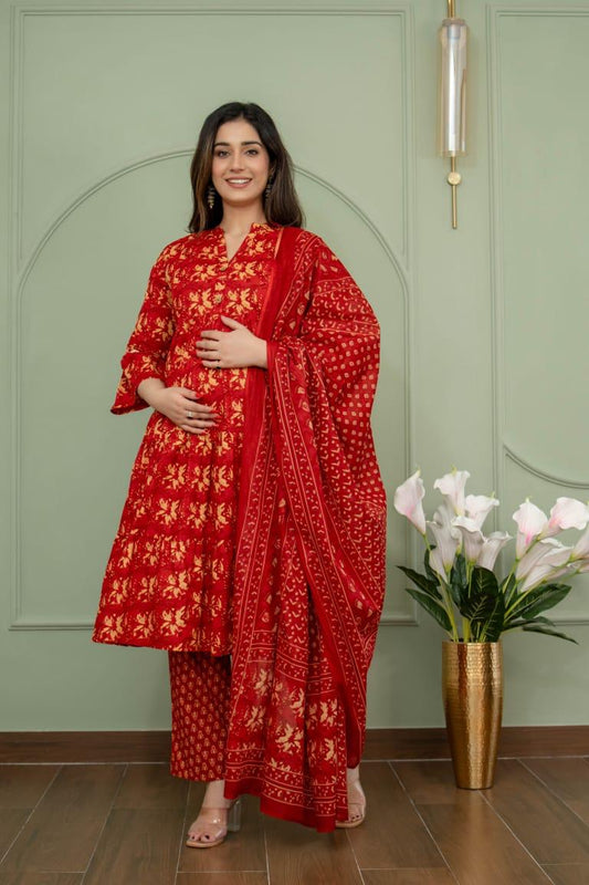 Ayunaa Maternity Kurta Pant Dupatta Set (3pc)