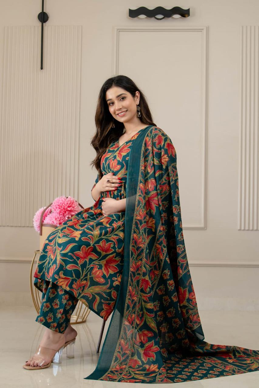 Ayunaa Maternity Kurta Pant Dupatta Set (3pc)