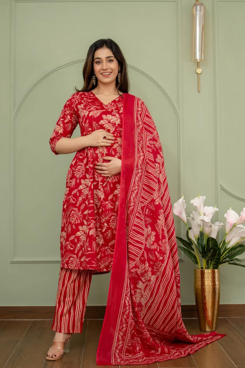 Ayunaa Maternity Kurta Pant Dupatta Set (3pc)