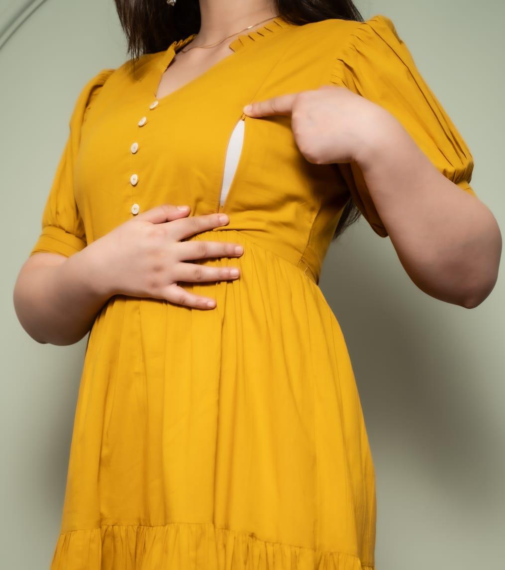 Ayunaa Cotton long style feeding gown