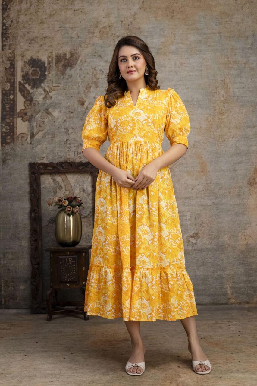 Ayunaa Cotton long style feeding gown