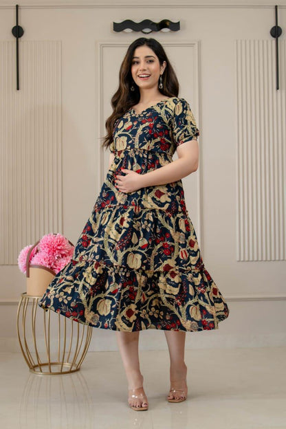 Ayunaa Cotton long style feeding gown