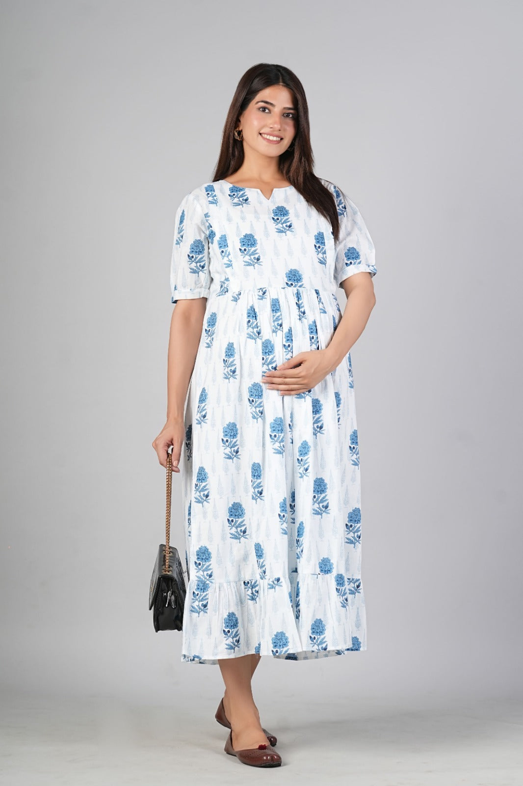 Ayunaa Cotton long style feeding gown