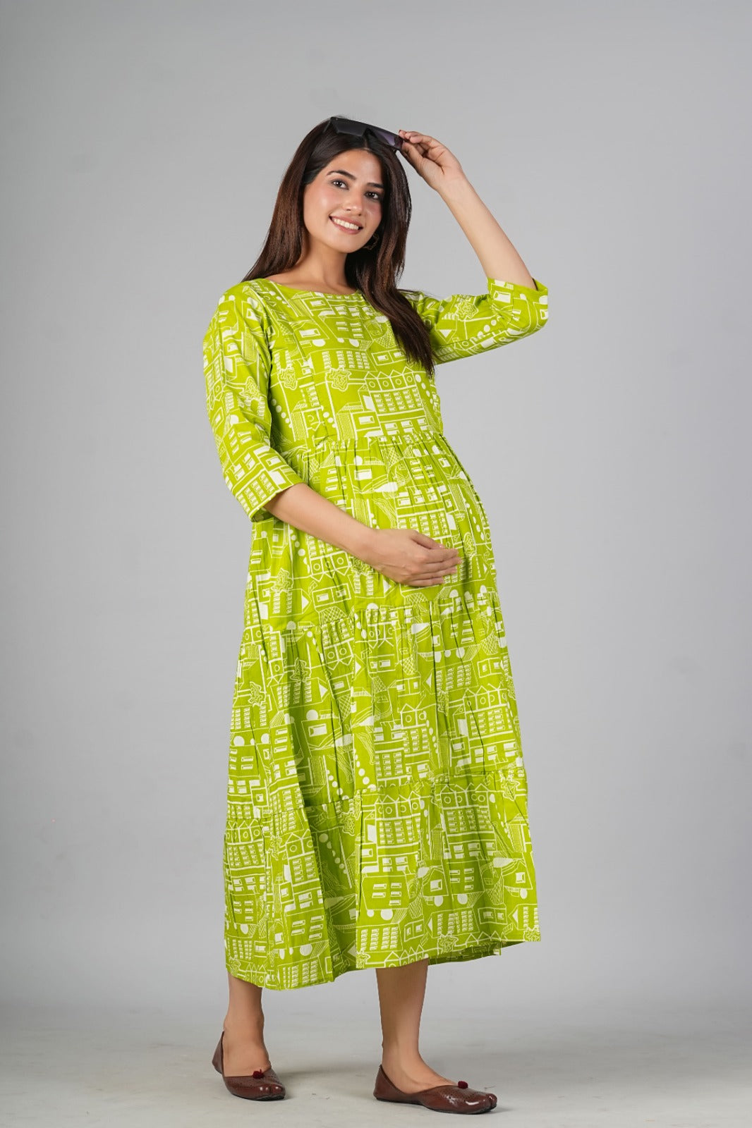 Ayunaa Cotton long style feeding gown