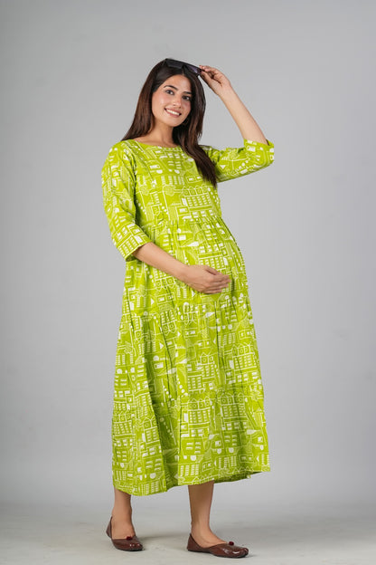 Ayunaa Cotton long style feeding gown