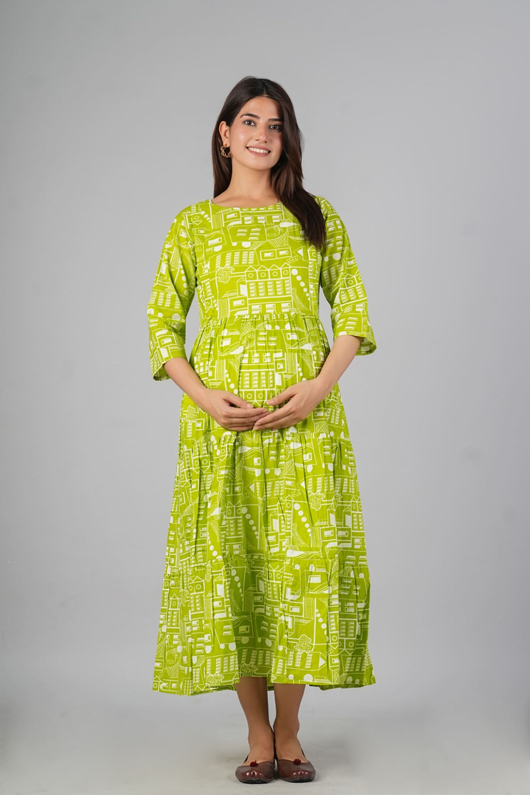Ayunaa Cotton long style feeding gown