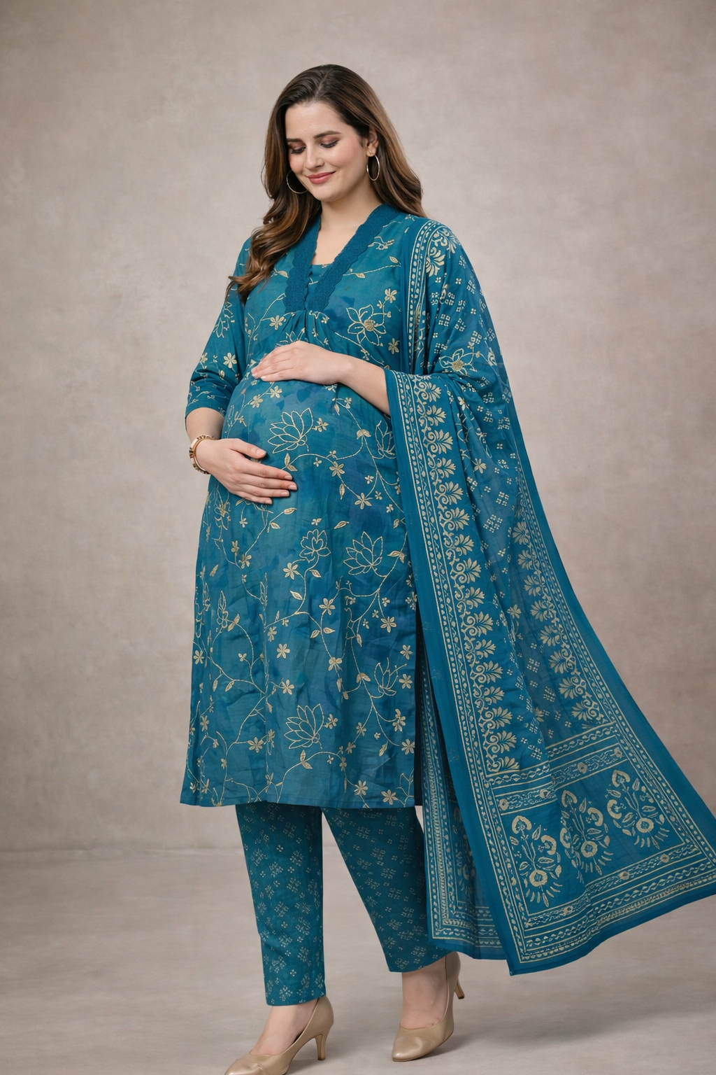Elegant Cotton Silk Feeding Maternity Kurta set ✨