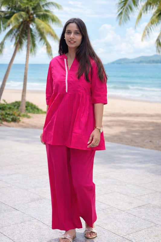 Ayunaa Women's Maternity Kurti Pant Set with Feeding Zip