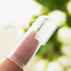 Baby Silicone Finger Toothbrush with case for Easy Cleaning, Massaging, Soft Toothbrush