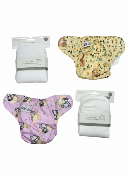 Combo of two Reusable Washable Diaper Pants and one Diaper Pads set for Babies