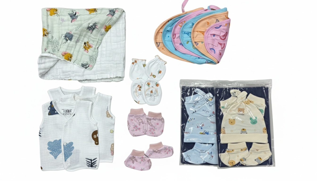 All-in-One Newborn Clothing Pack Muslin – 35 Essentials
