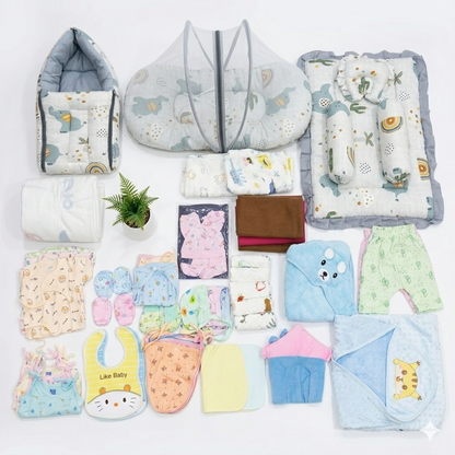 55 items newborn Care Plus kit Hosiery- Elephant Print