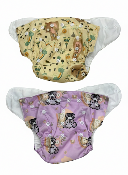 Combo of two Reusable Washable Diaper Pants and one Diaper Pads set for Babies