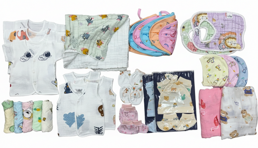 All-in-One Newborn Clothing Pack Muslin – 35 Essentials
