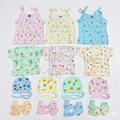 71 Items Premium Muslin Cotton New Born Kit - Elephant