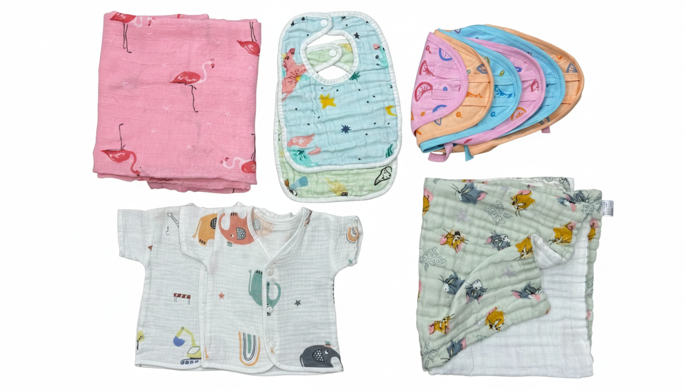 Complete Newborn Essentials Pure Muslin Set with Pure Comfort (28Pc)