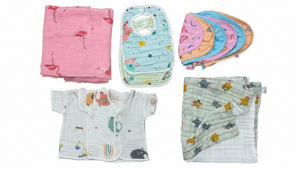 Complete Newborn Essentials Pure Muslin Set with Pure Comfort (28Pc)