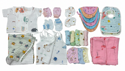 Complete Newborn Essentials Pure Muslin Set with Pure Comfort (28Pc)