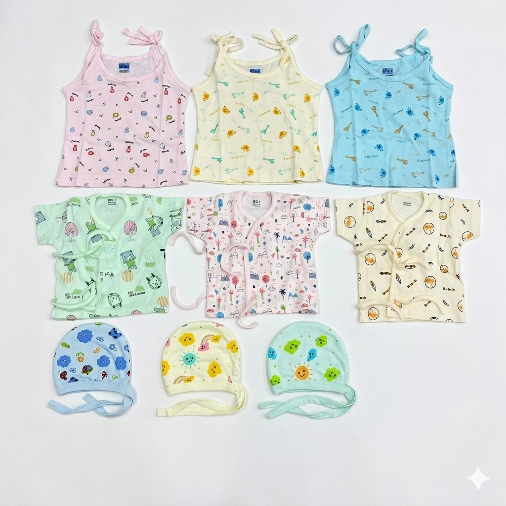 36 items Basic Plus New Born kit Hosiery Cotton Elephant
