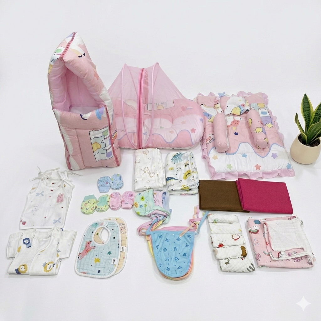 36 item Basic Plus New Born kit Muslin Cotton : Rainbow