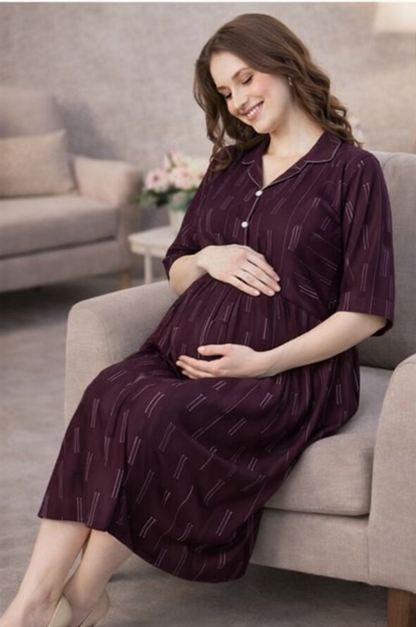 Soft malmal cotton feeding & maternity gown 🤍