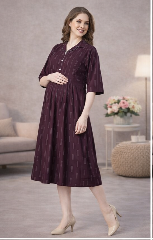 Soft malmal cotton feeding & maternity gown 🤍