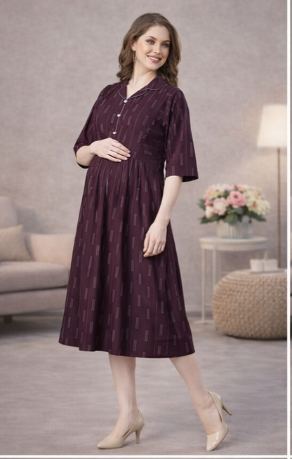 Soft malmal cotton feeding & maternity gown 🤍