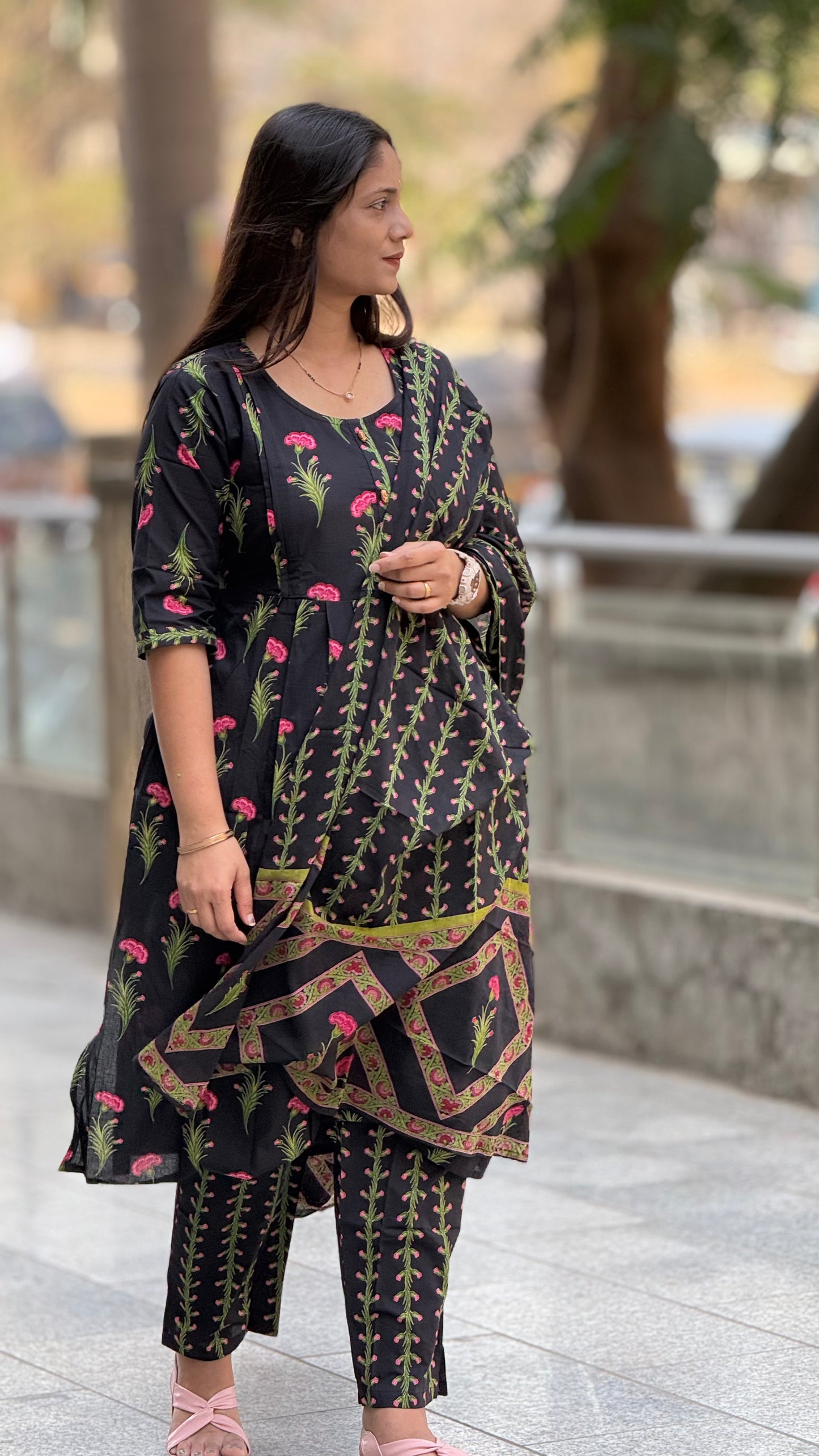 Maternity Kurta Pant Dupatta Set (3pc)