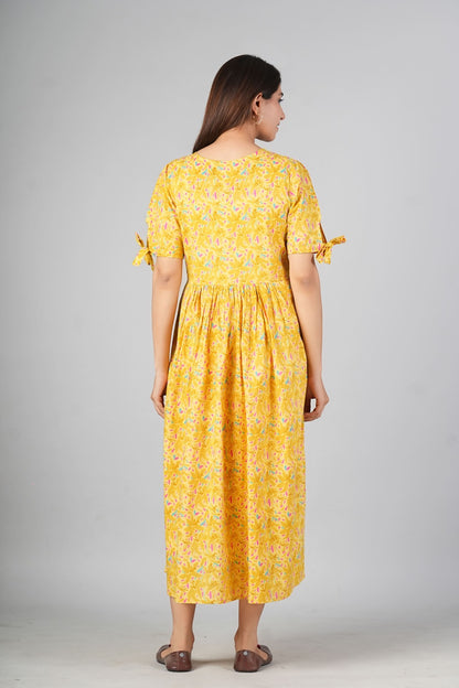 Ayunaa Cotton long style feeding gown
