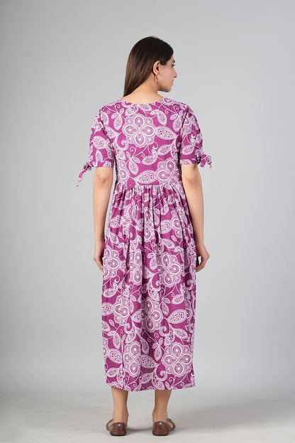 Ayunaa Cotton long style feeding gown