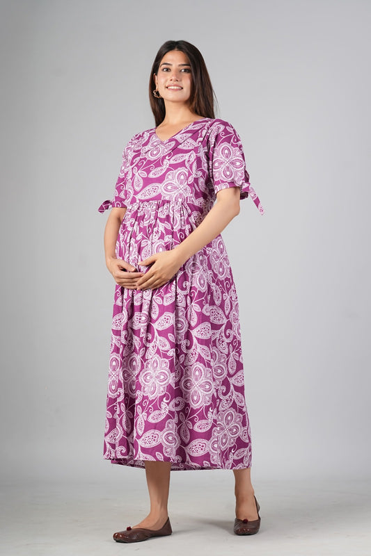 Ayunaa Cotton long style feeding gown
