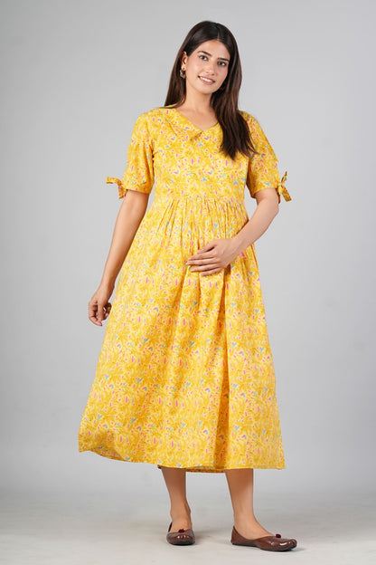 Ayunaa Cotton long style feeding gown