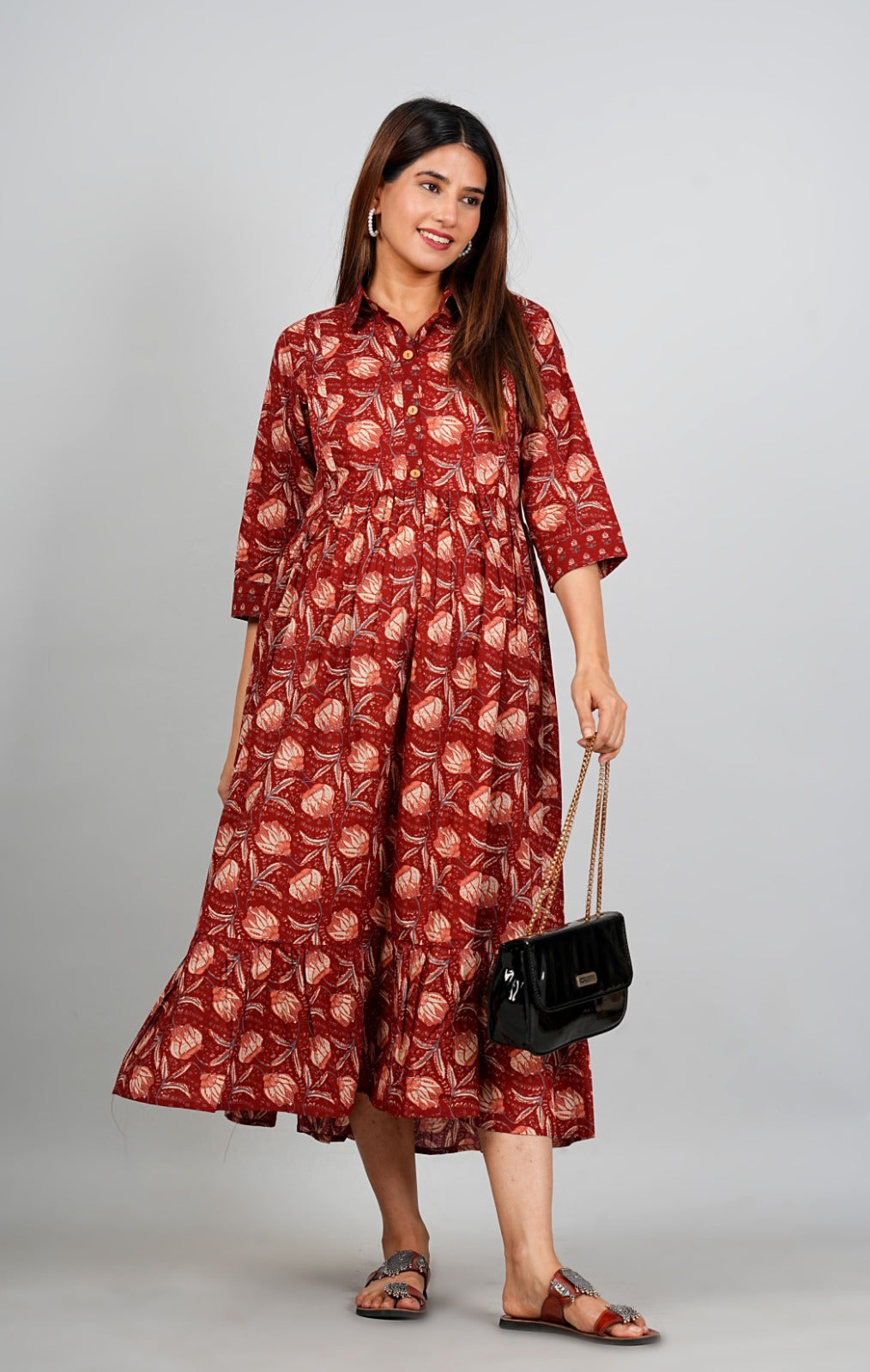 Ayunaa Cotton long style feeding gown