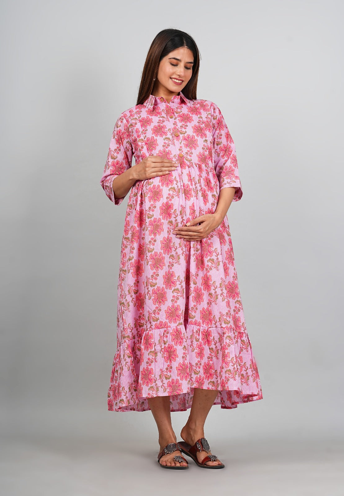 Ayunaa Cotton long style feeding gown