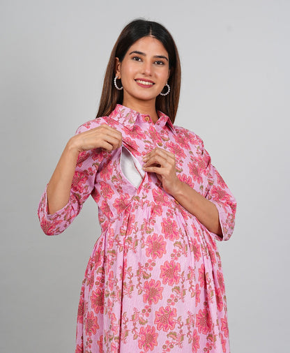 Ayunaa Cotton long style feeding gown