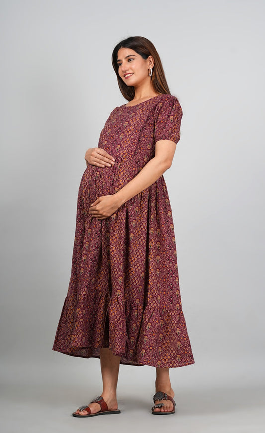 Ayunaa Cotton long style feeding gown