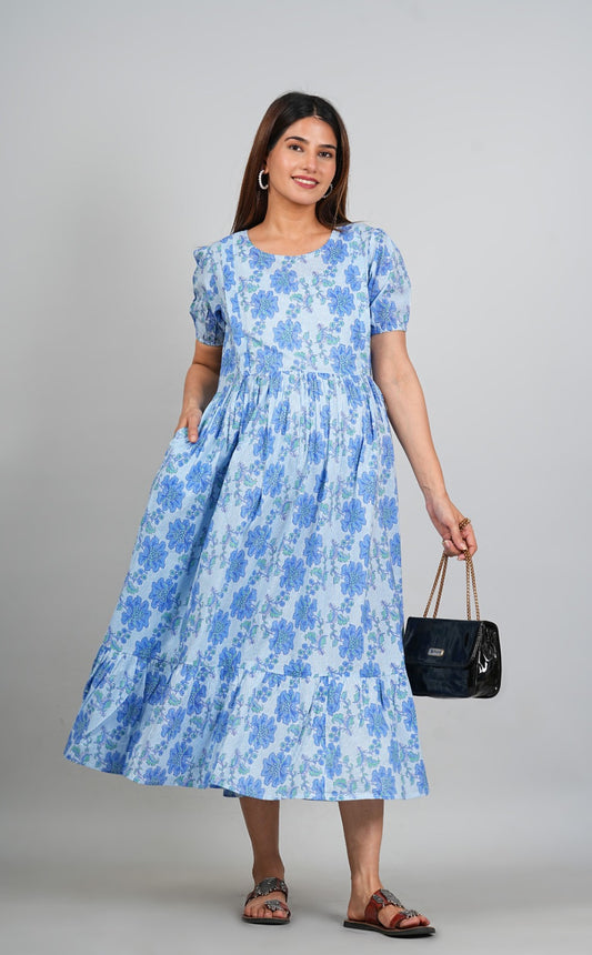 Ayunaa Cotton long style feeding gown