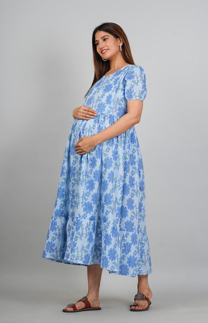 Ayunaa Cotton long style feeding gown