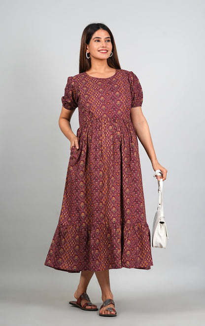 Ayunaa Cotton long style feeding gown