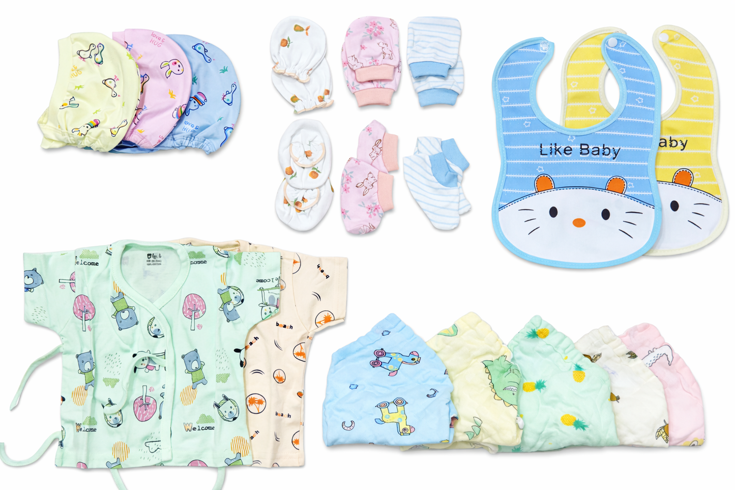 Complete Newborn Essentials Hosiery Cotton Set with Pure Comfort (28Pc)