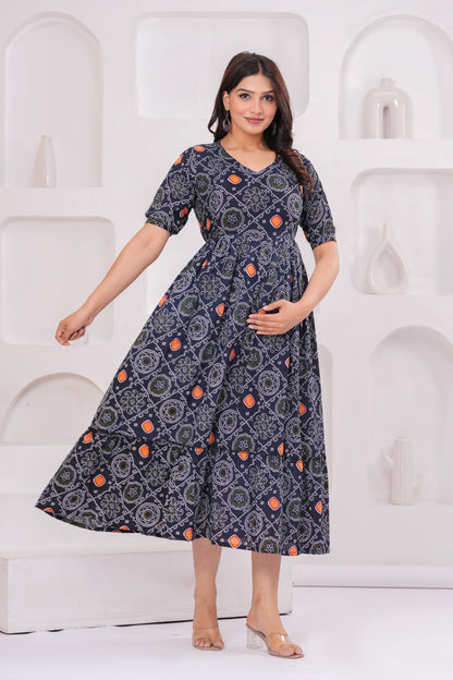 Ayunaa Cotton long style feeding gown